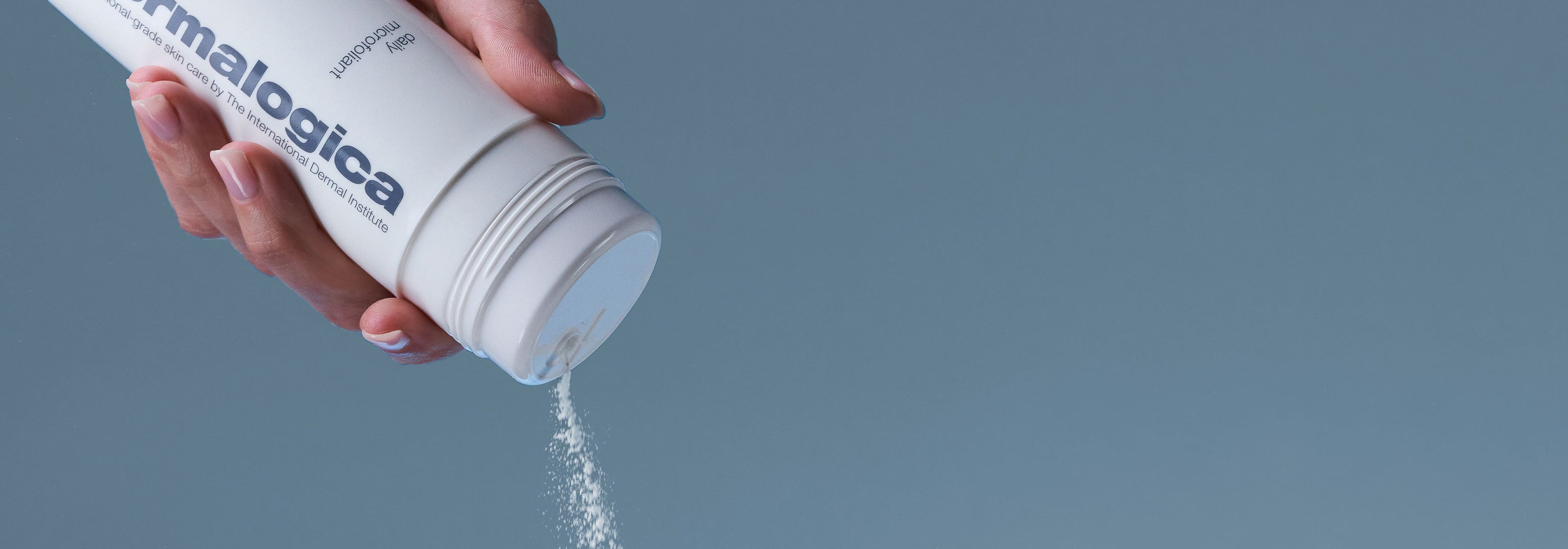 daily microfoliant pouring out of bottle